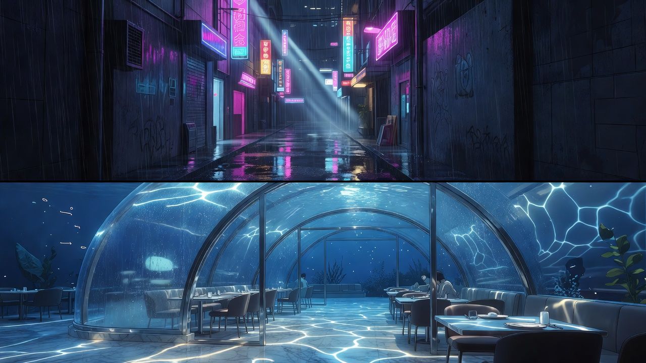 Neon Rainy Alley