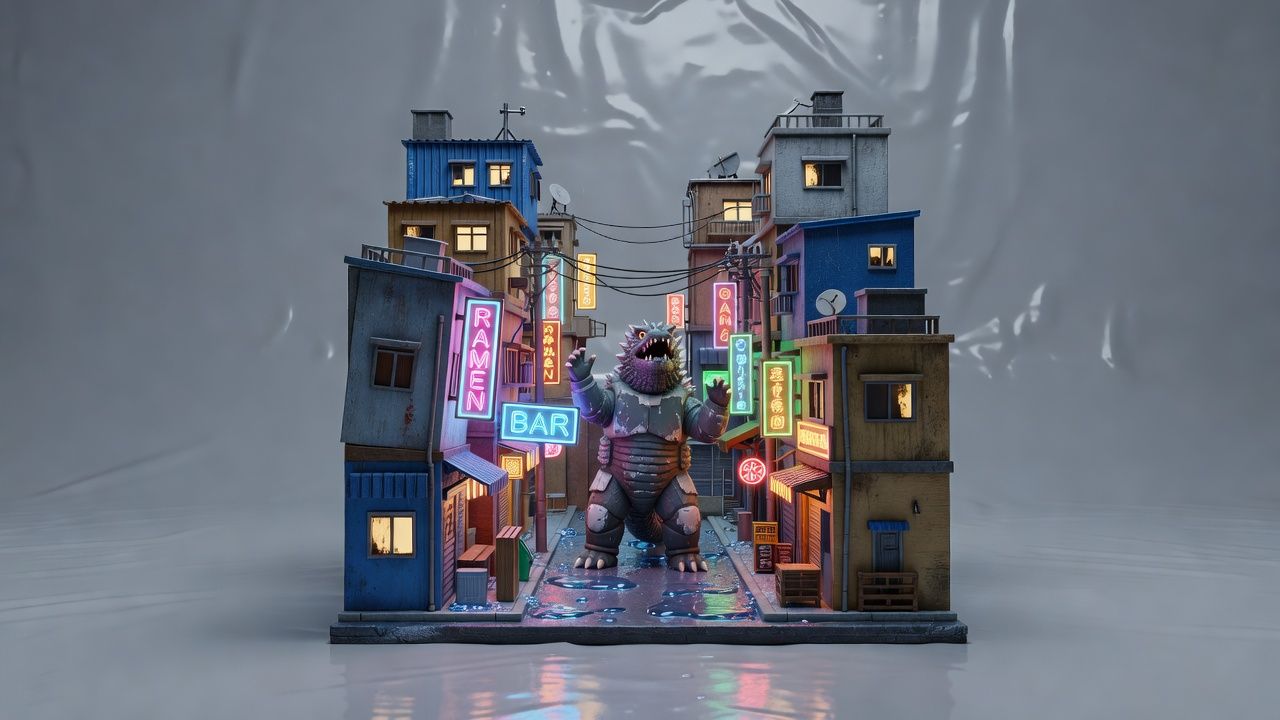 Neon Rainy Alley
