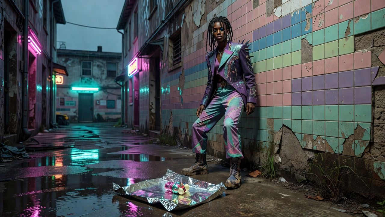 Neon Rainy Alley