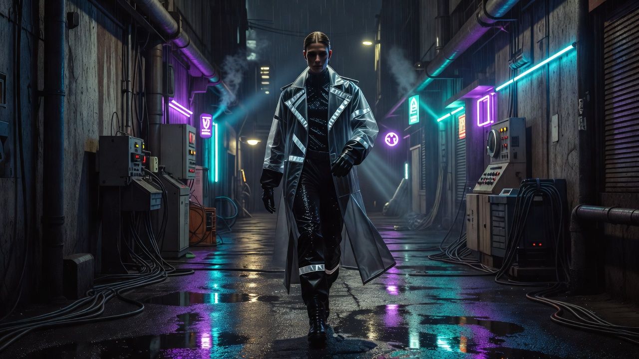Neon Rainy Alley