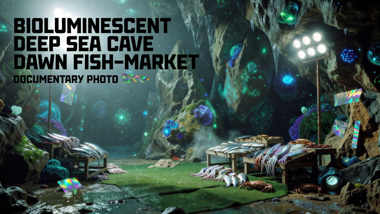 Bioluminescent Deep Sea Cave
