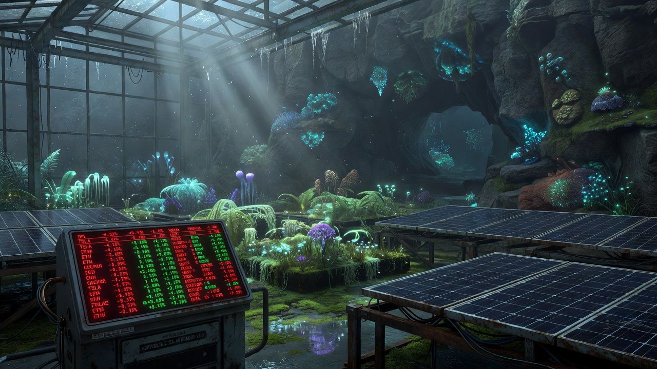 Bioluminescent Deep Sea Cave