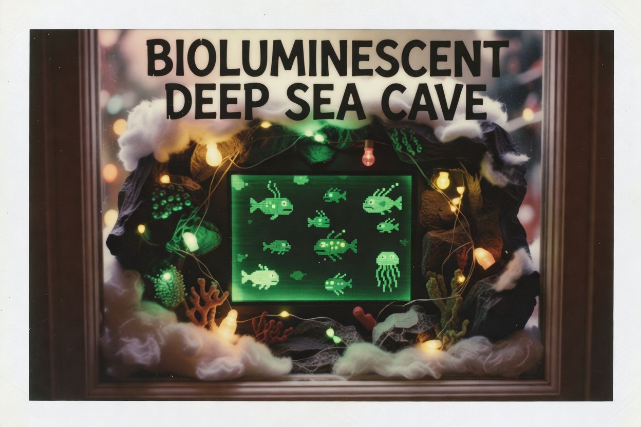 Bioluminescent Deep Sea Cave
