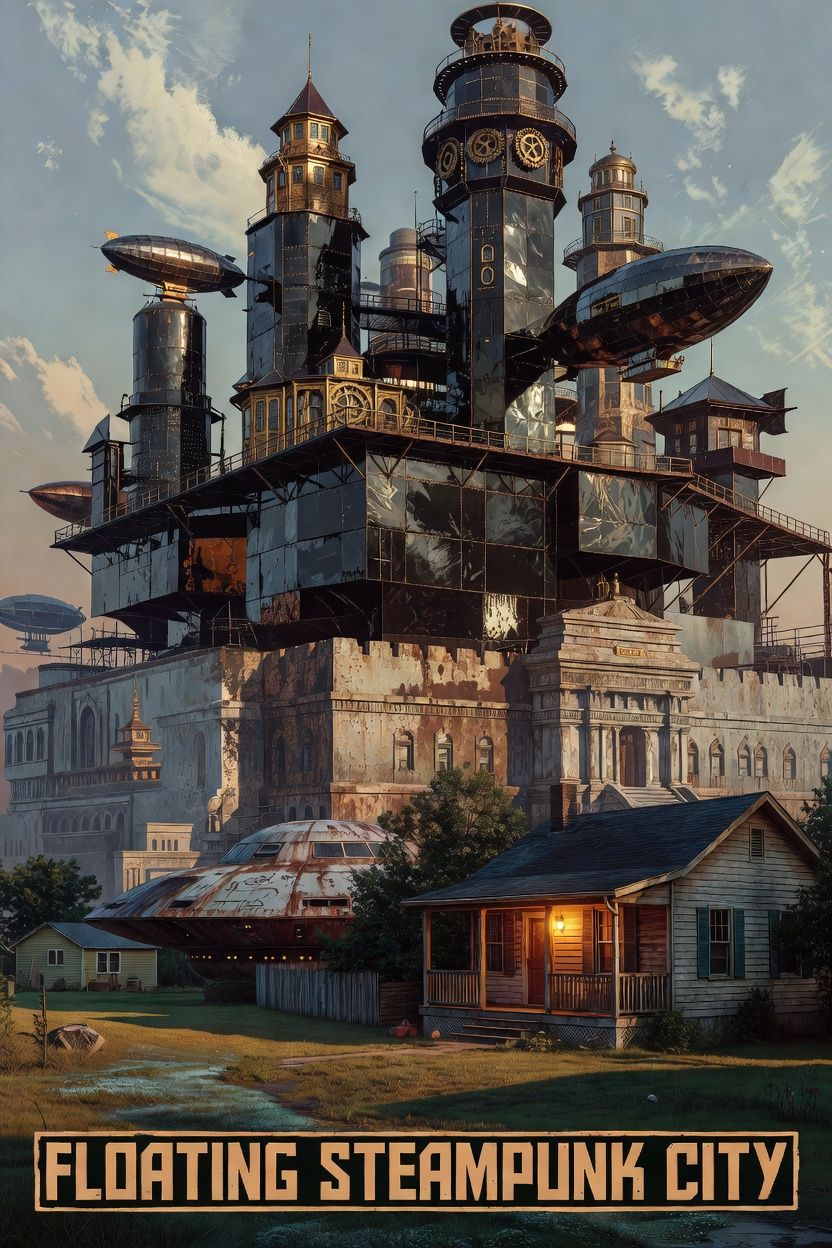 Floating Steampunk City