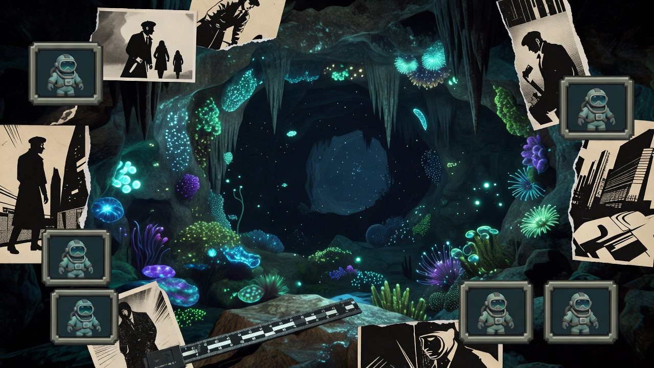 Bioluminescent Deep Sea Cave