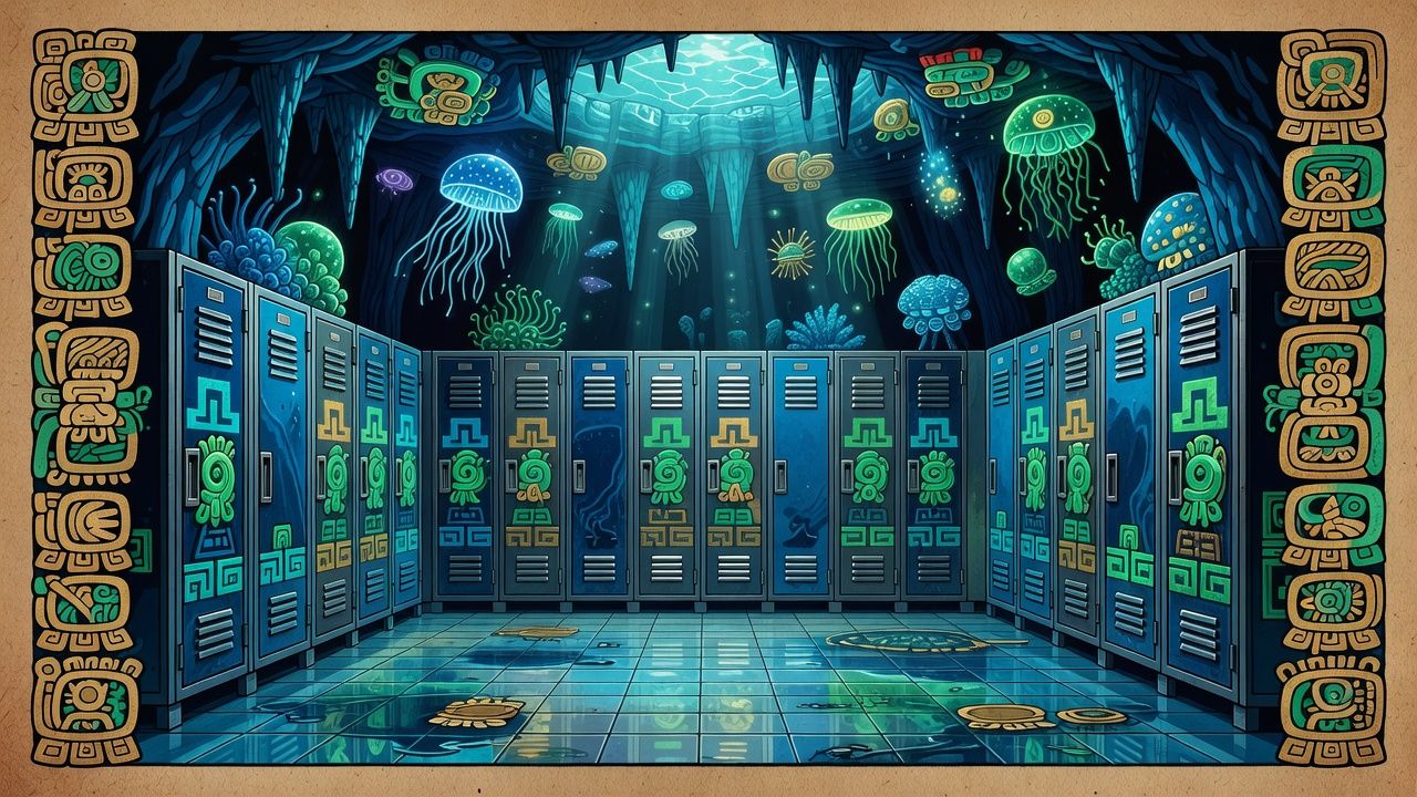 Bioluminescent Deep Sea Cave