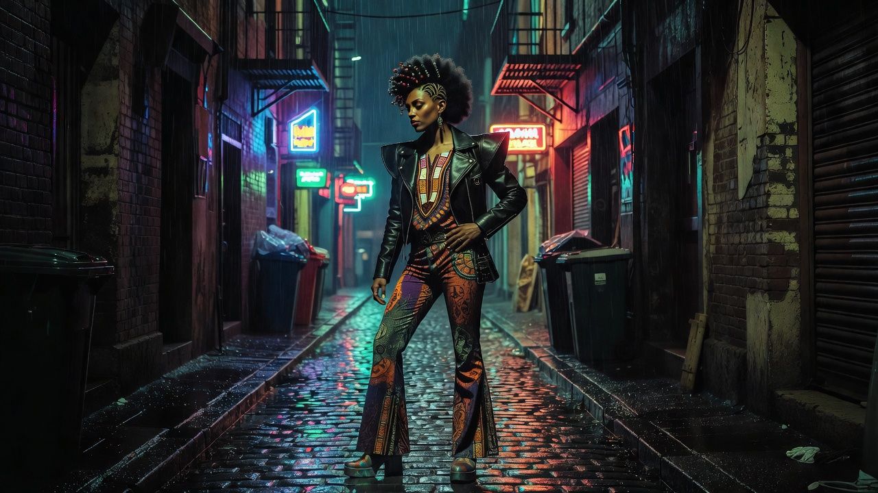 Neon Rainy Alley