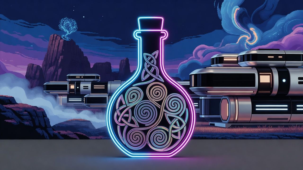 Neon Potion Bottle