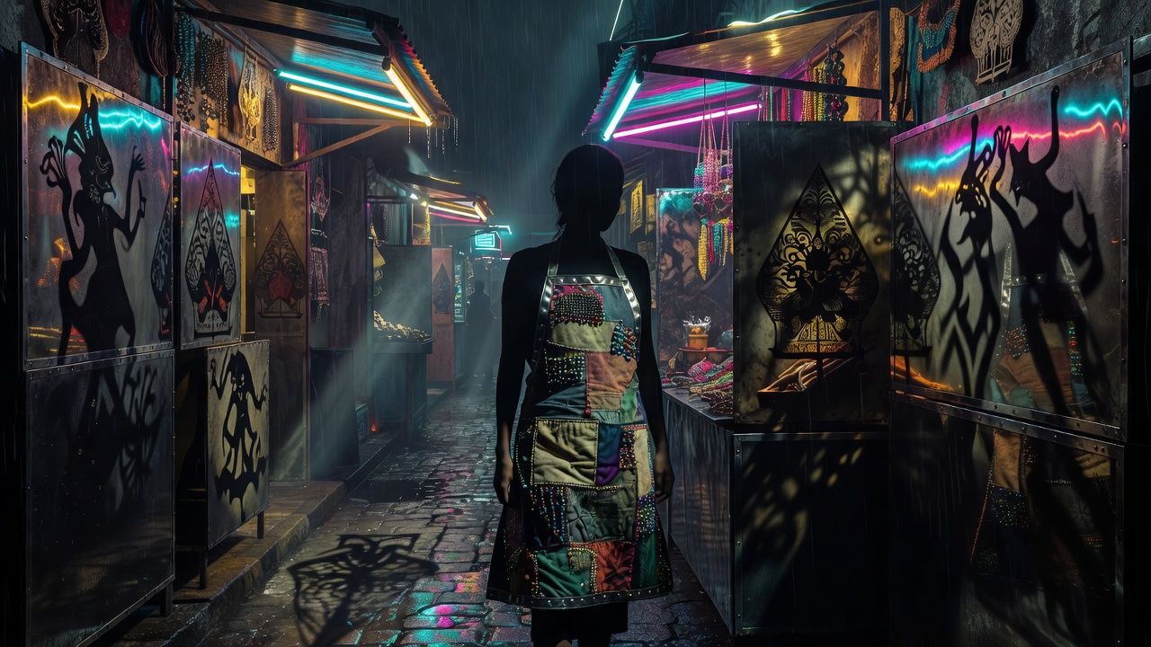 Neon Rainy Alley