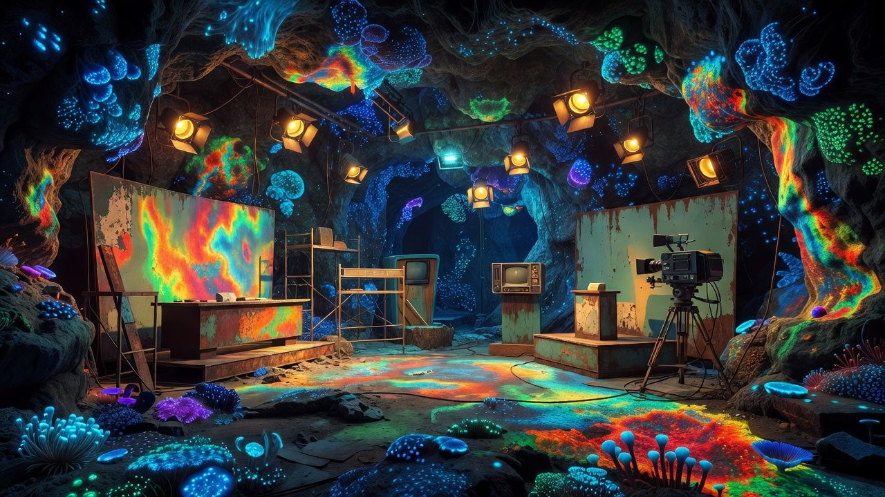 Bioluminescent Deep Sea Cave