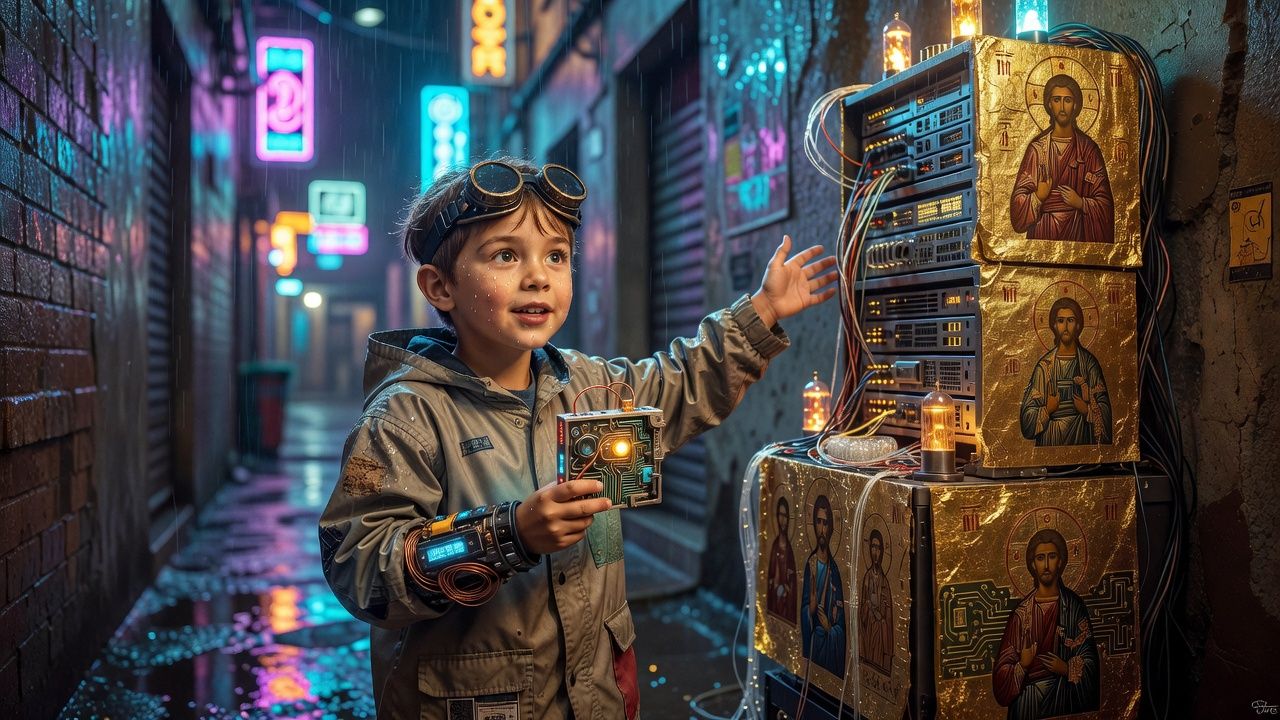Neon Rainy Alley