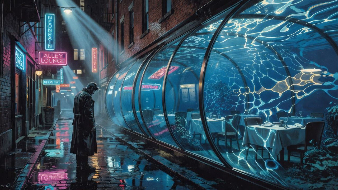 Neon Rainy Alley
