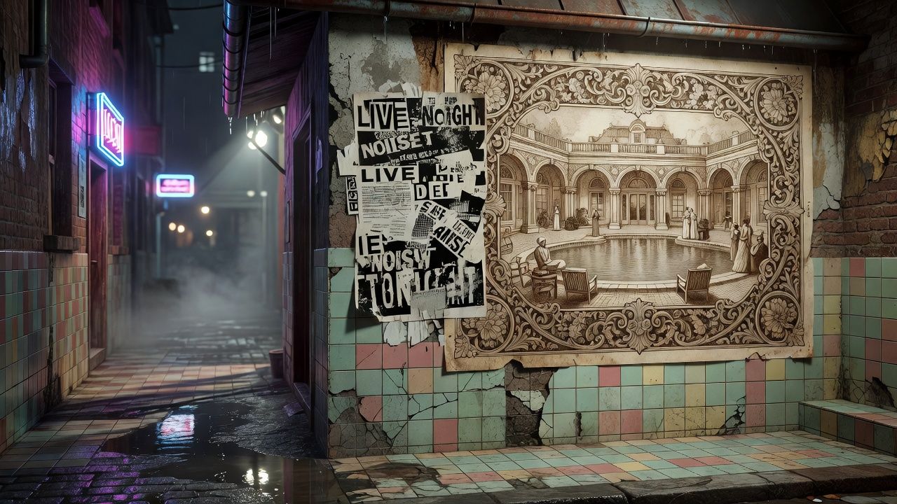 Neon Rainy Alley
