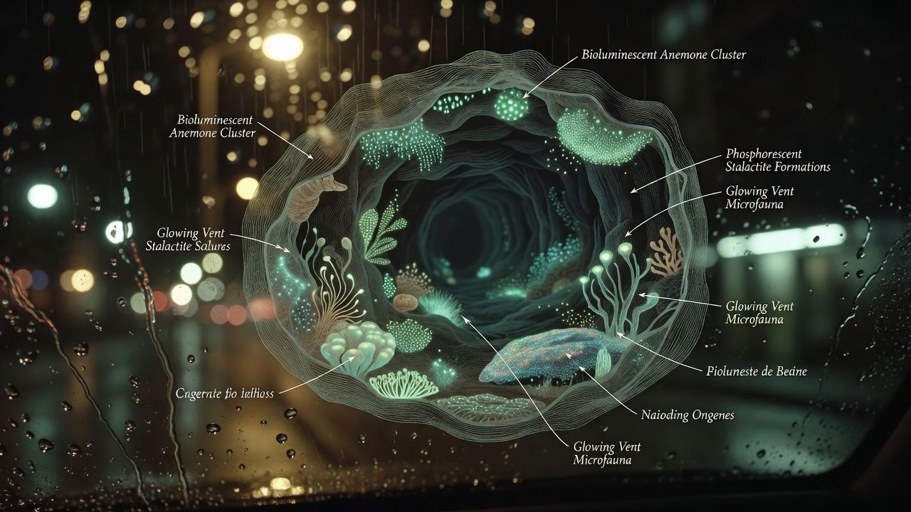Bioluminescent Deep Sea Cave