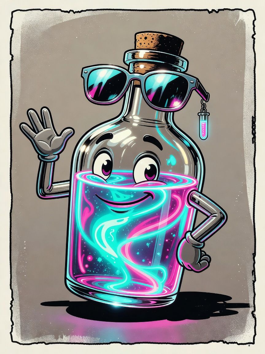 Neon Potion Bottle