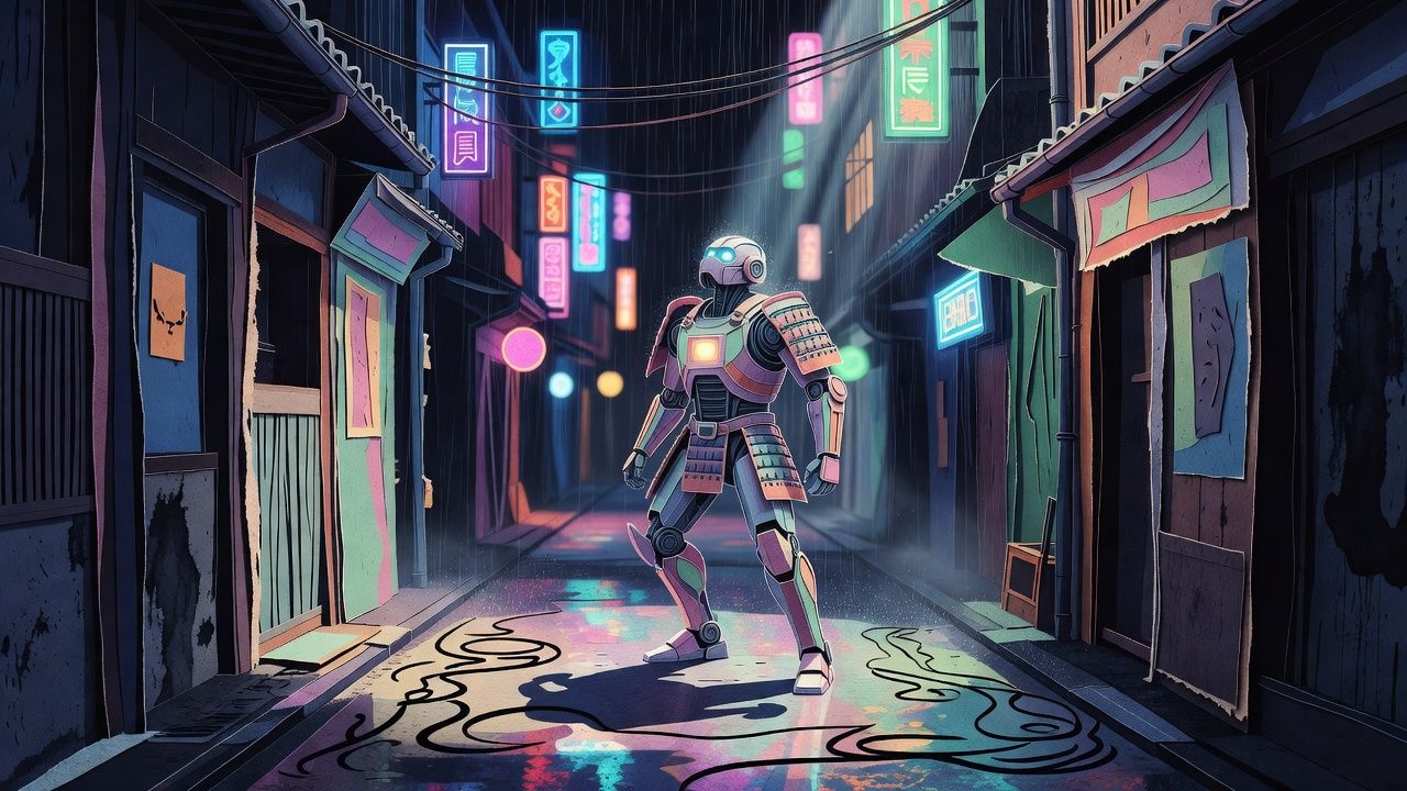 Neon Rainy Alley