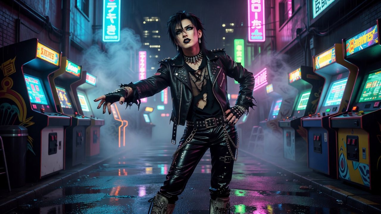 Neon Rainy Alley