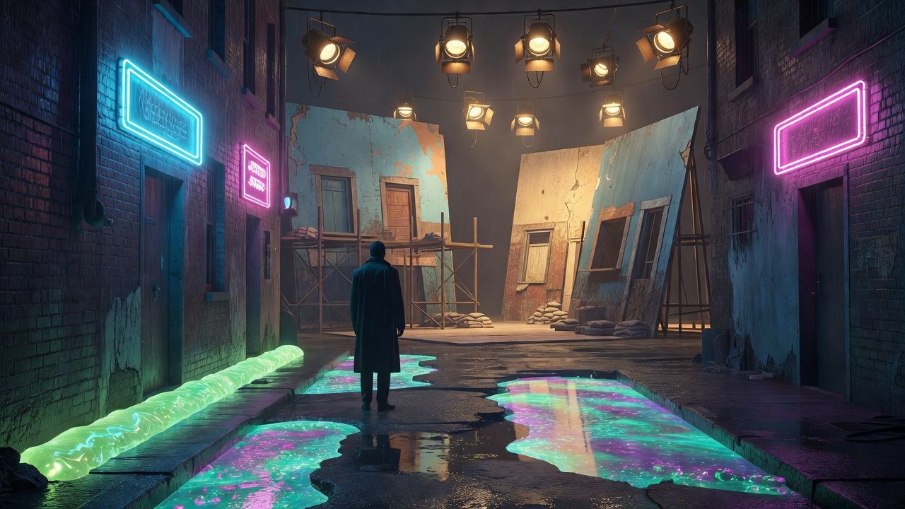 Neon Rainy Alley