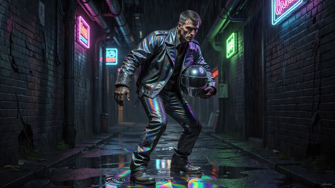Neon Rainy Alley