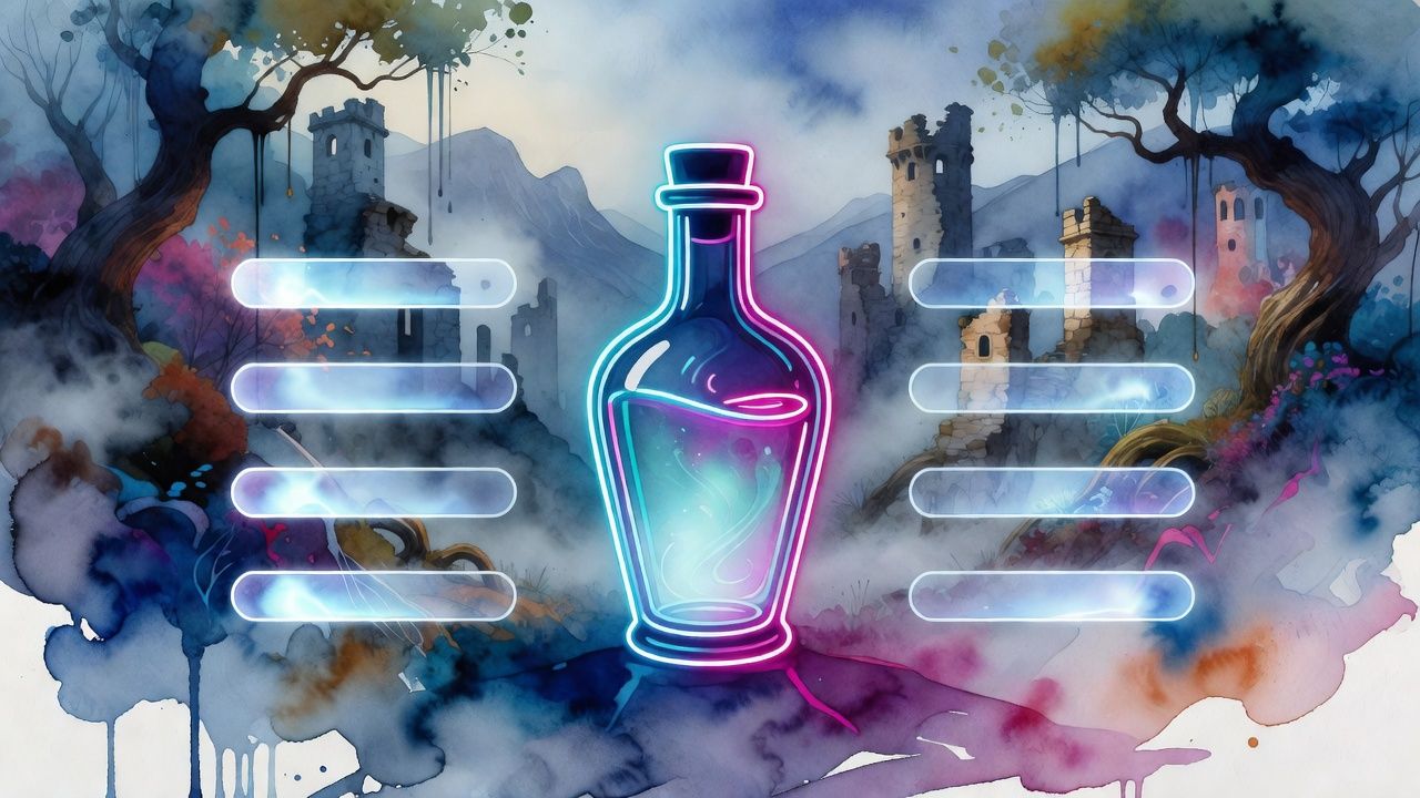 Neon Potion Bottle