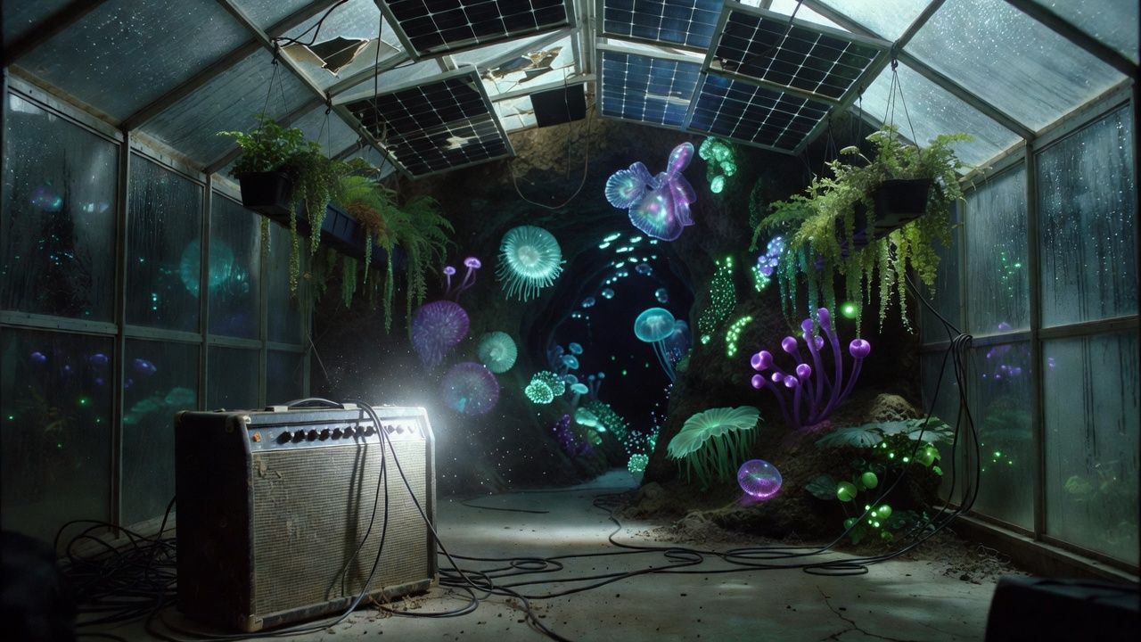 Bioluminescent Deep Sea Cave