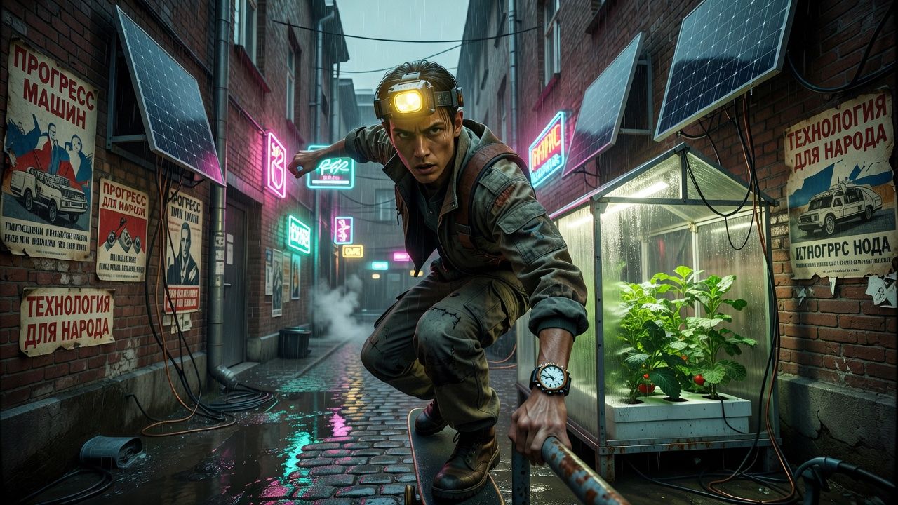 Neon Rainy Alley