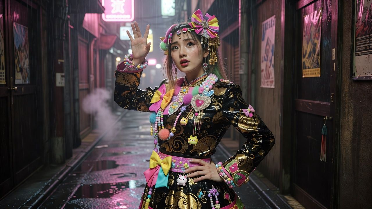 Neon Rainy Alley