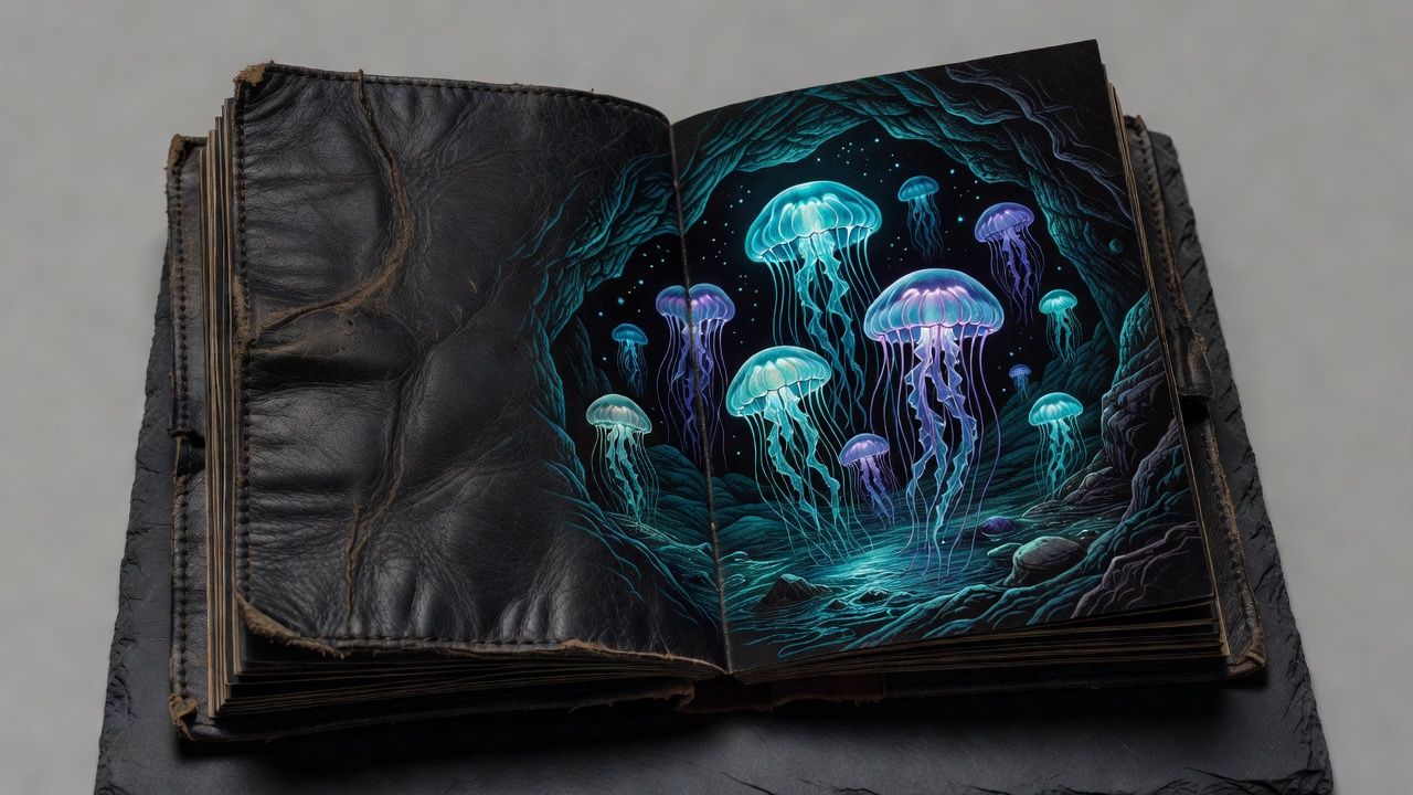 Bioluminescent Deep Sea Cave