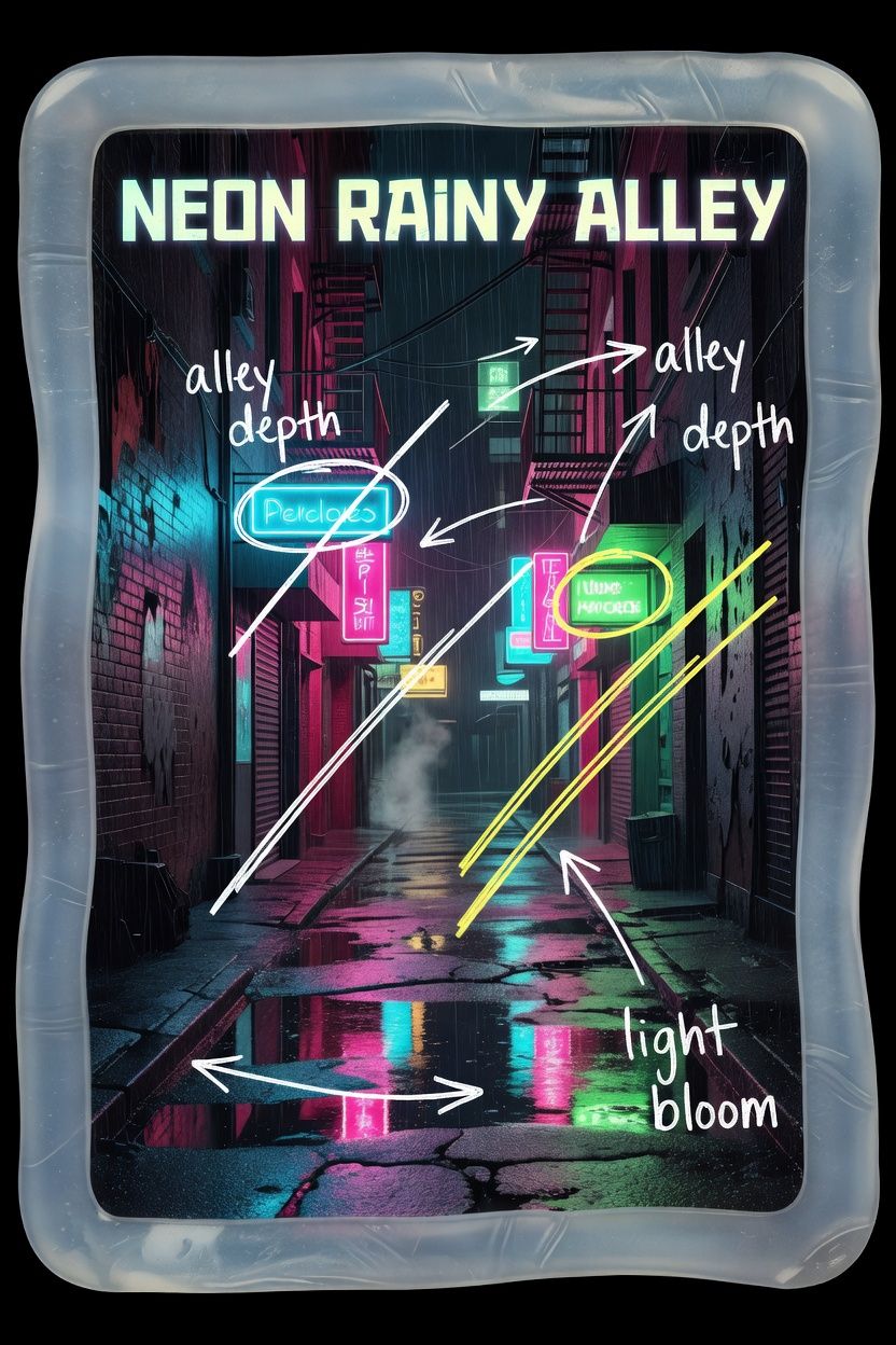 Neon Rainy Alley